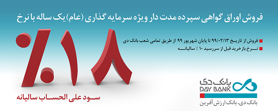 فروش اوراق گواهی سپرده مدتدار ویژه سرمایه گذاری در بانک دی
