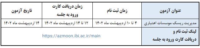 آزمون مدیریت ریسک موسسات اعتباری برگزار می‌شود