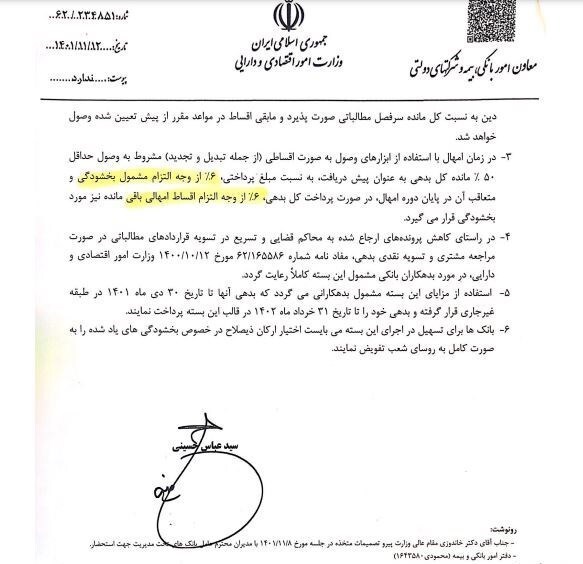 مهلت بخشودگی جرایم دیرکرد بدهکاران بانک‌ها تمدید شد+بخشنامه