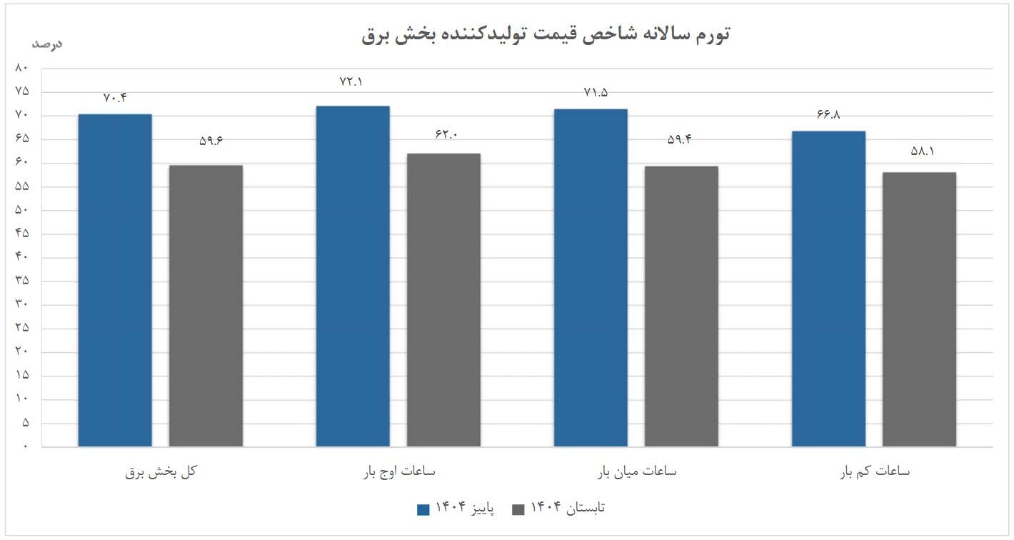 تورم تولیدکننده برق و پرورش دام و طیور افزایش یافت