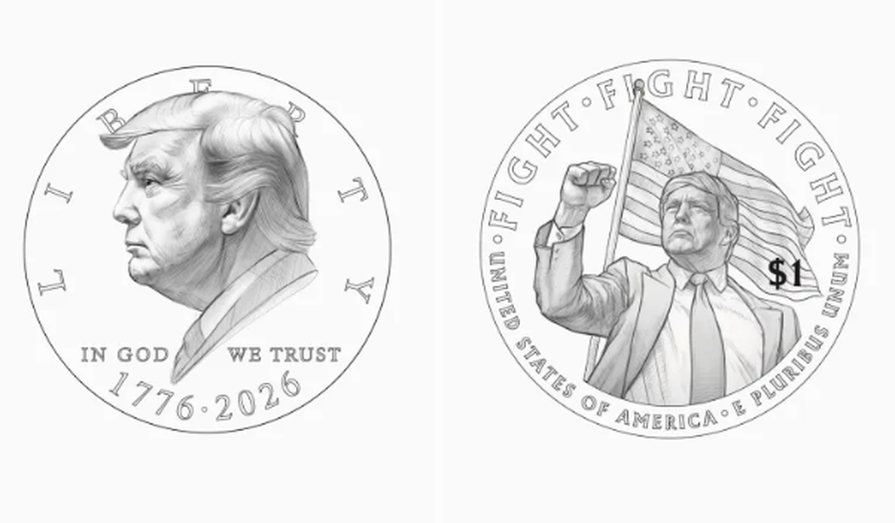 ضرب سکه با تصویر ترامپ