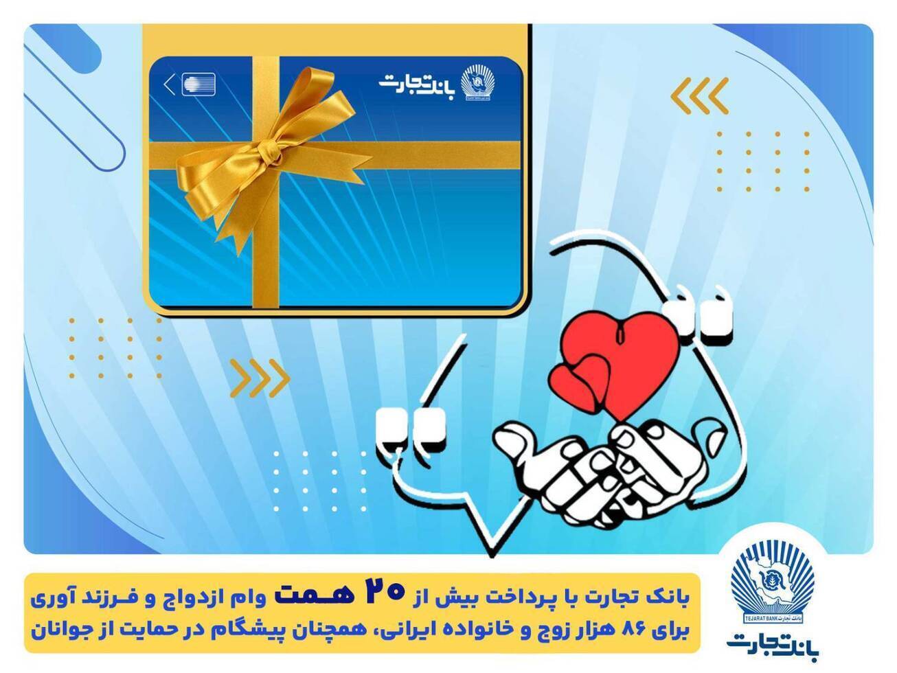 بانک تجارت، پیشرو در پرداخت تسهیلات ازدواج و حمایت از جوانان و خانواده‌های ایرانی